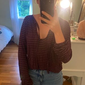 Lucky Brand Front Tie Blouse